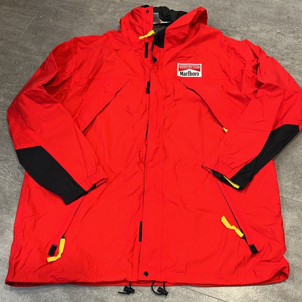 Marlboro Vintage Adventure Team Spell Out Full Zip Hooded Jacket 90s XL